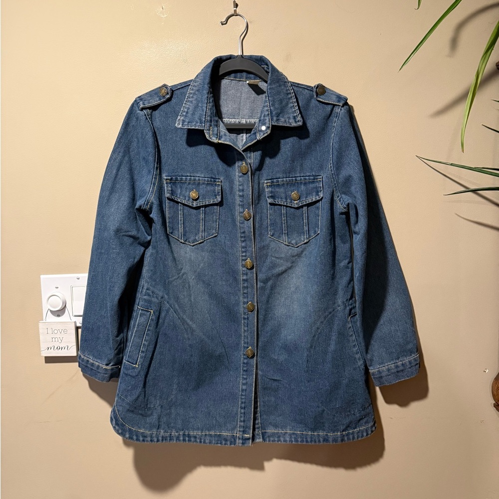 Blue Denim Jean Jacket, Fits Size Small - Picture 10 of 16